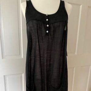 52 Weekends beach coverup size large black sheer